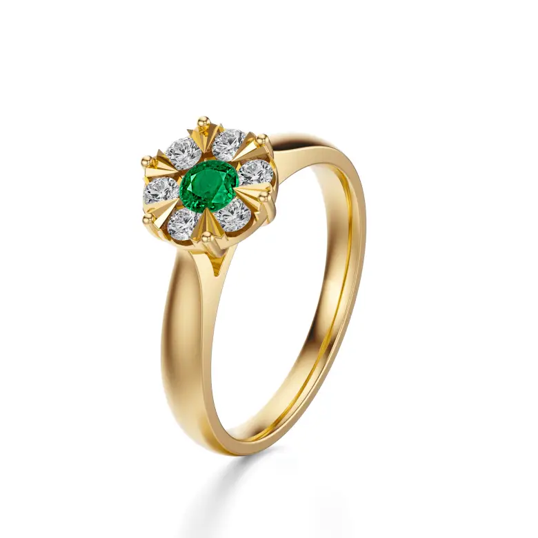 Pierścionek z szmaragdem i brylantami AJPZ_013